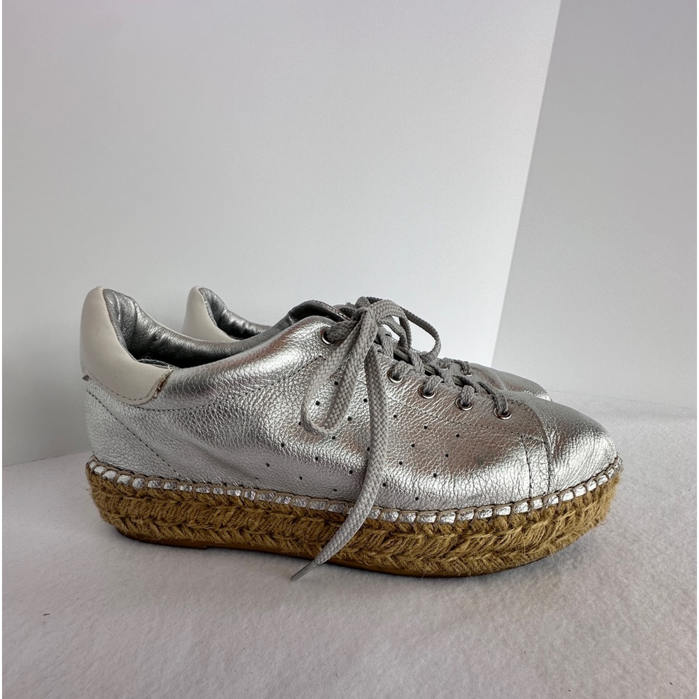 Steve Madden platform espadrille silver sneakers. Women’s size 9.5